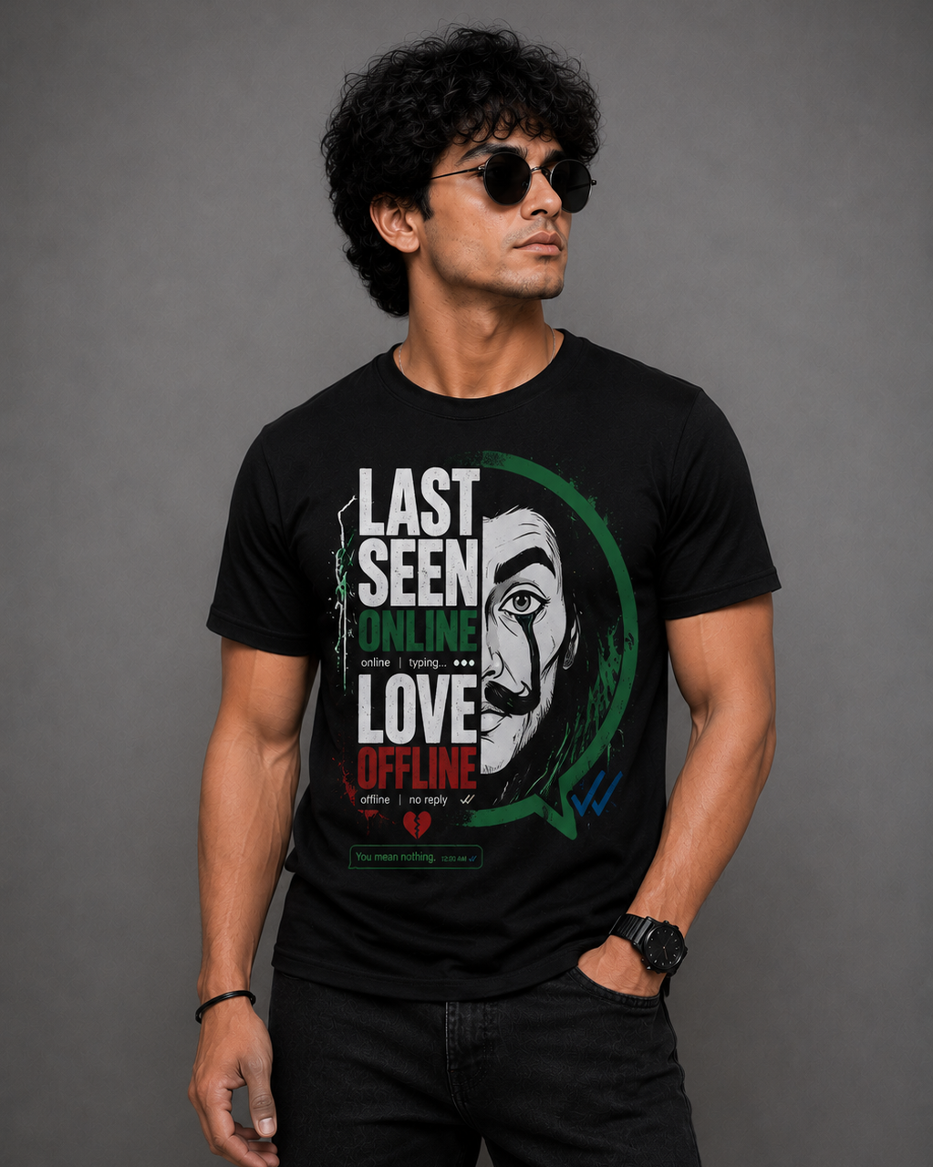 Last Seen Online Love Offline T-Shirt | Relationship Graphic Unisex T-Shirt