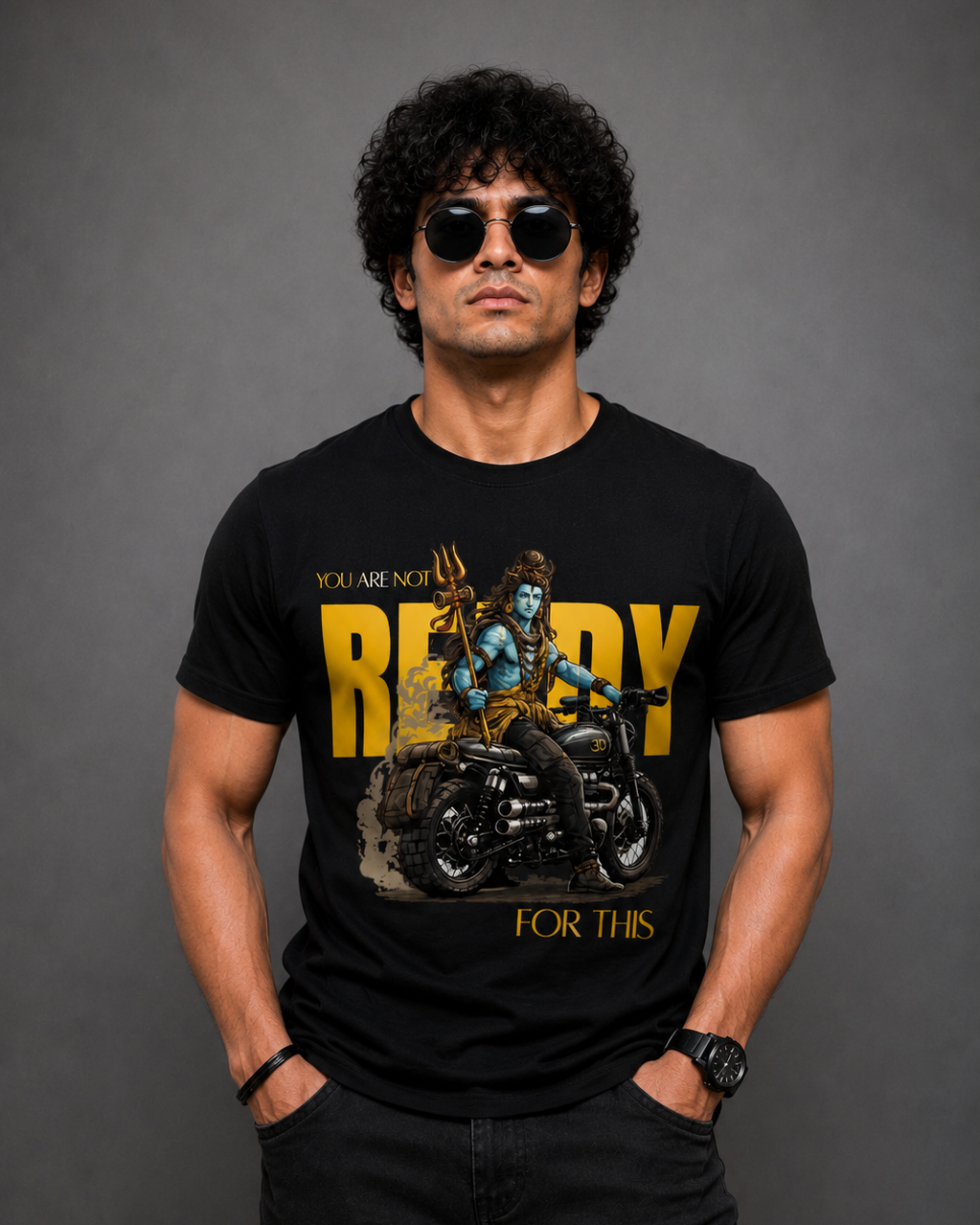 You Are Not Ready For This T-Shirt | Lord Shiva Biker Graphic Unisex T-Shirt